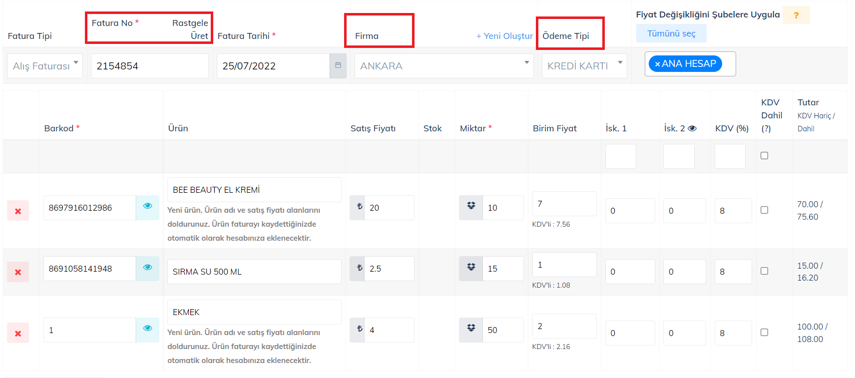 Web - Alış Faturasına Excel ile Ürün Nasıl Eklenir?